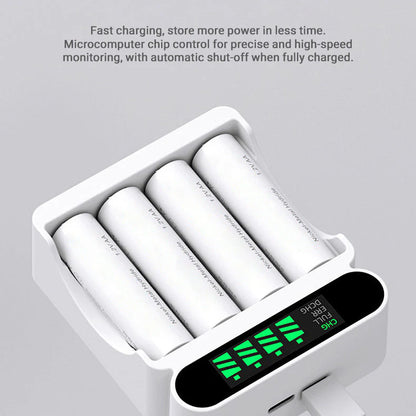 🔋 Universal Charger and Battery Set: Compatible with AA/AAA NiMH and Lithium Batteries – A Must Have for Every Home! 🌟