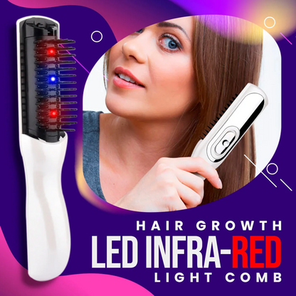 Hair growth LED infrared light comb