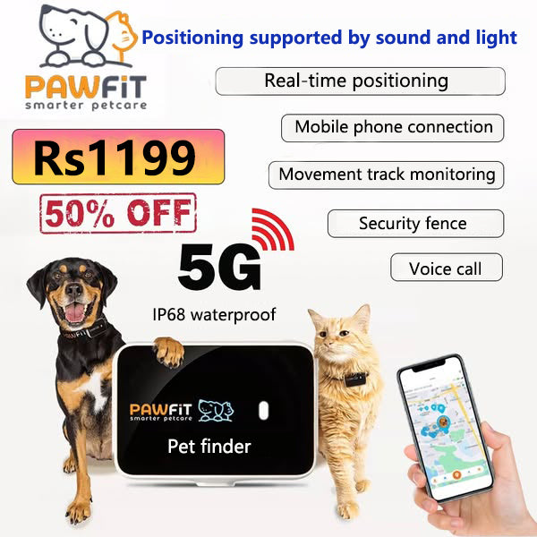 Pawfit pet tracker (real-time location/voice call/motion monitoring)