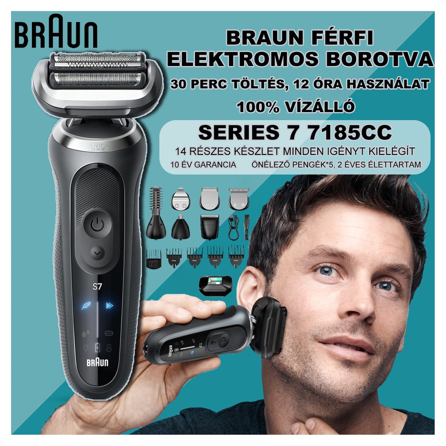 Braun Cordless Shaver, Smart Shave, Buy 1, Get 14 Free