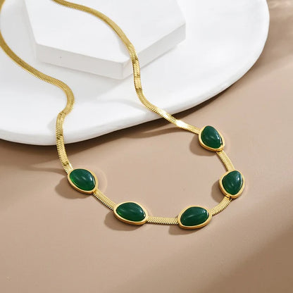 Emerald necklace earrings bracelet