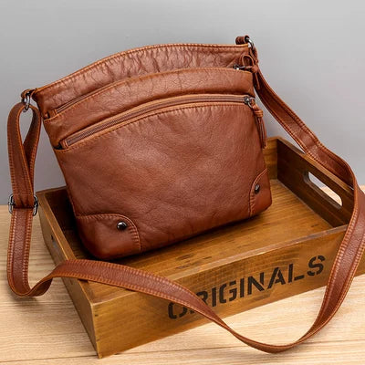 49% OFF🎁Casual soft leather solid color large capacity shoulder bag