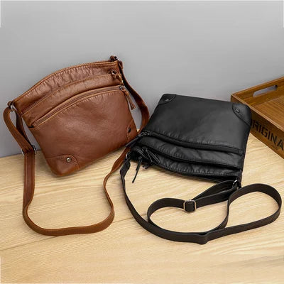 49% OFF🎁Casual soft leather solid color large capacity shoulder bag