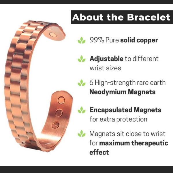 Menheal™ Pure Copper Magnetic Therapy Bioion Bracelet