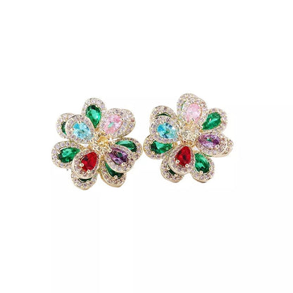 Fashion Gradient Flower Earrings