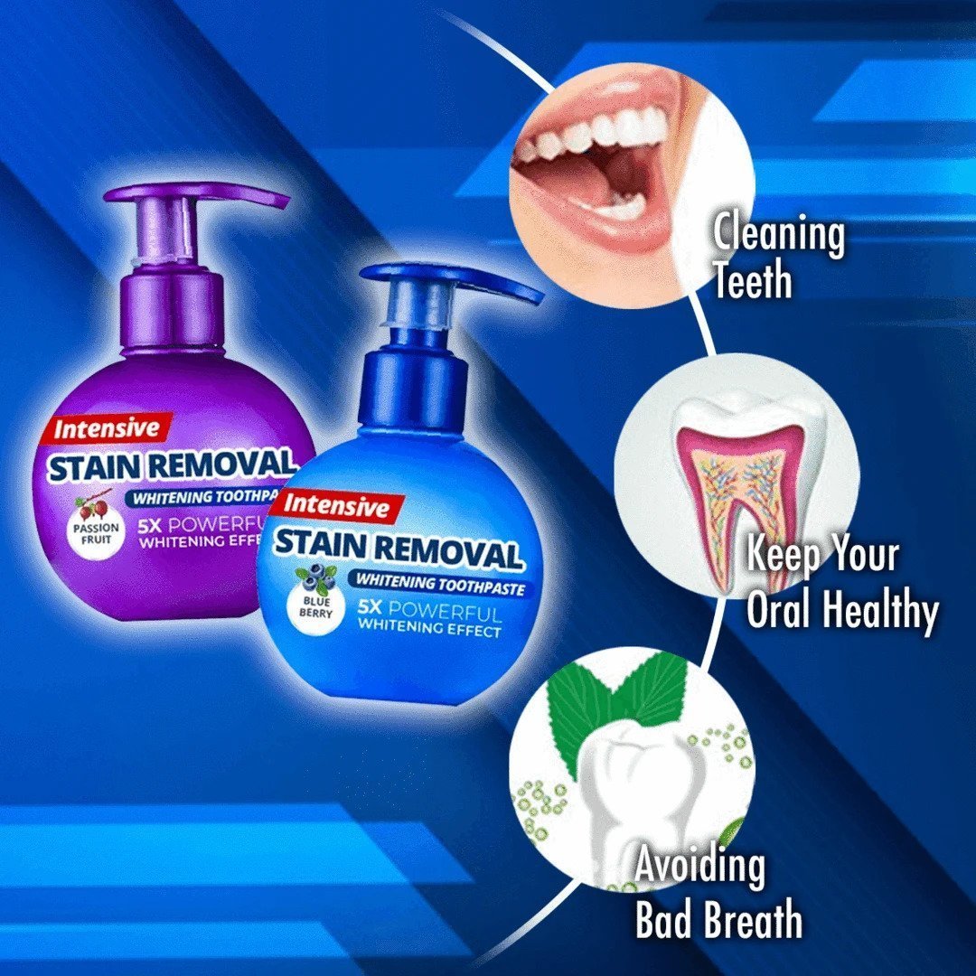 Intensive Stain Removal Whitening Toothpaste【🚚CASH ON DELIVERY + LOCAL STOCK (EXPRESS 3 DAY DELIVERY)】